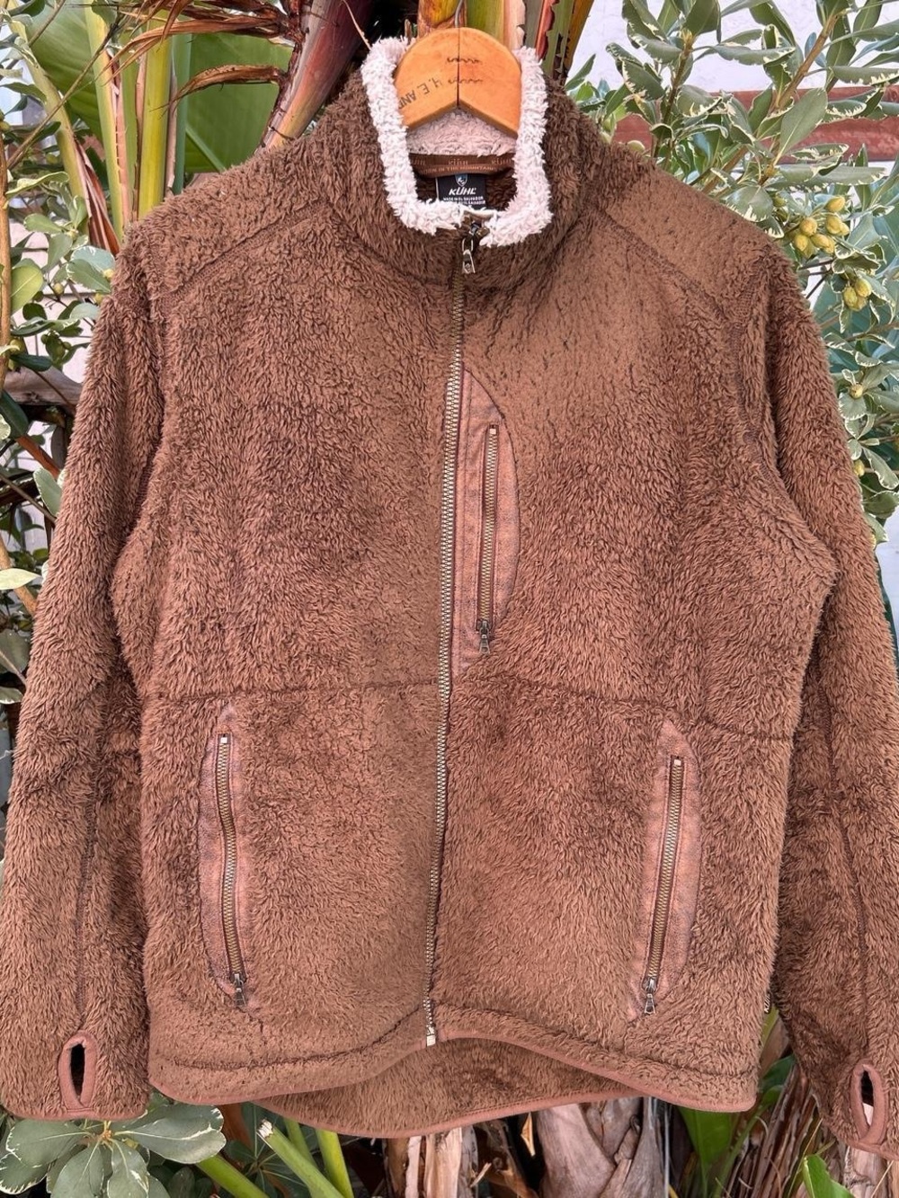 KÜHL Brown High Pile Sherpa Fleece Full Zip Fleece Jacket Men’s Small